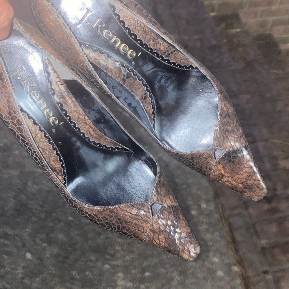 Leather Snakeskin Heels by J. Renee. Size 8M (women) - Picture 9 of 9